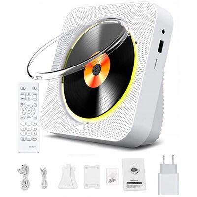Arhatreya PRZENOŚNY ODTWARZACZ CD GŁOŚNIK BLUETOOTH Prezent z wtyczką Biały Arhatreya PRZENOŚNY ODTWARZACZ CD GŁOŚNIK BLUETOOTH Prezent z wtyczką Biały