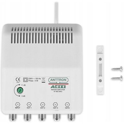 Wzmacniacz Antenowy A-411 Anttron Z 4 Wyjściami Wzmacniacz Antenowy A-411 Anttron Z 4 Wyjściami