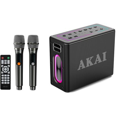 Akai ABTSW-120 Przenośny głośnik Bluetooth 80W z 2 mikrofonami, IPX6 Akai ABTSW-120 Przenośny głośnik Bluetooth 80W z 2 mikrofonami, IPX6