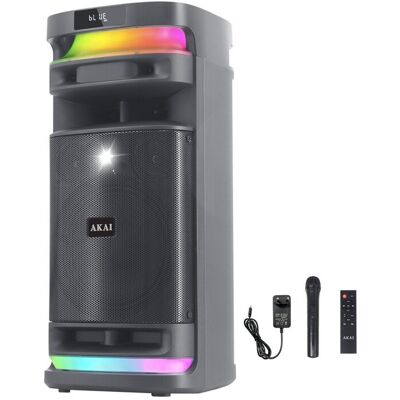 Akai Sonic X8 50W – Głośnik karaoke Bluetooth TWS LED z 2 mikrofonami Akai Sonic X8 50W – Głośnik karaoke Bluetooth TWS LED z 2 mikrofonami