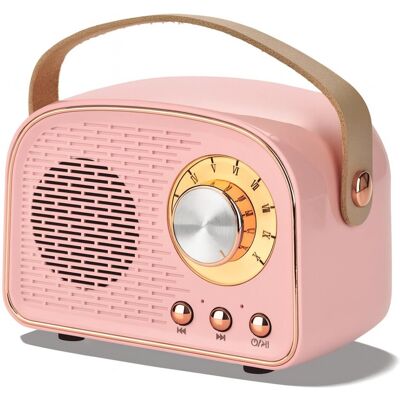 AMT BEZPRZEWODOWY MINI MAŁY RÓŻOWY GŁOŚNIK BLUETOOTH + RADIO FM USB SD STYL RETRO AMT BEZPRZEWODOWY MINI MAŁY RÓŻOWY GŁOŚNIK BLUETOOTH + RADIO FM USB SD STYL RETRO