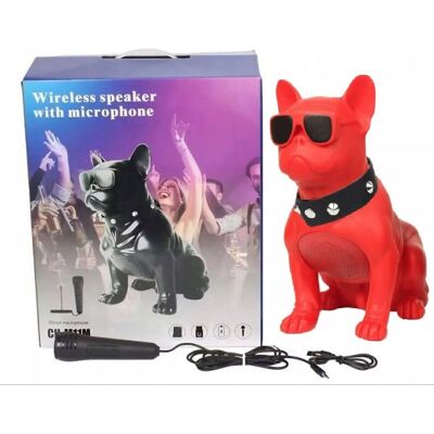 Inny producent BLUETOOTH GŁOŚNIK CZERWONY PIES Z MIKROFONEM KARAOKE Inny producent BLUETOOTH GŁOŚNIK CZERWONY PIES Z MIKROFONEM KARAOKE