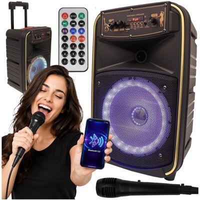 Inny producent DUŻA KOLUMNA GŁOŚNIK BLUETOOTH PRZENOŚNY KÓŁKA RADIO KARAOKE LED RGB 2200W Inny producent DUŻA KOLUMNA GŁOŚNIK BLUETOOTH PRZENOŚNY KÓŁKA RADIO KARAOKE LED RGB 2200W