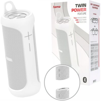Głośnik mobilny Bluetooth Hama Twin 3 biały Bezprzewodowy 30W USB-C stereo Głośnik mobilny Bluetooth Hama Twin 3 biały Bezprzewodowy 30W USB-C stereo