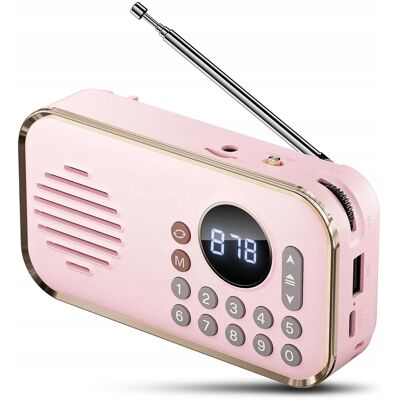 AMT GŁOŚNIK PRZENOŚNY BEZPRZEWODOWY BLUETOOTH RADIO FM USB AUX MP3 RÓŻOWY AMT GŁOŚNIK PRZENOŚNY BEZPRZEWODOWY BLUETOOTH RADIO FM USB AUX MP3 RÓŻOWY