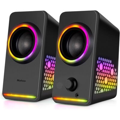 Inny producent Głośniki Komputerowe Marboo X6 RGB Bluetooth 5.0 AUX HiFi Stereo 10W Inny producent Głośniki Komputerowe Marboo X6 RGB Bluetooth 5.0 AUX HiFi Stereo 10W