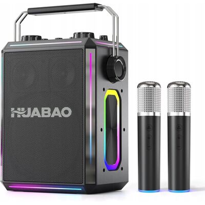 Inny producent HUABAO Głośnik Bluetooth do karaoke z 2 bezprzewodowymi mikrofonami Inny producent HUABAO Głośnik Bluetooth do karaoke z 2 bezprzewodowymi mikrofonami