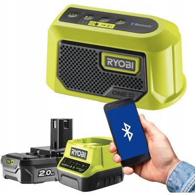 Ryobi Głośniki Mini 18V One+ Led Głośnik Bluetooth +2Ah Rbtm18-120Gl Ryobi Głośniki Mini 18V One+ Led Głośnik Bluetooth +2Ah Rbtm18-120Gl
