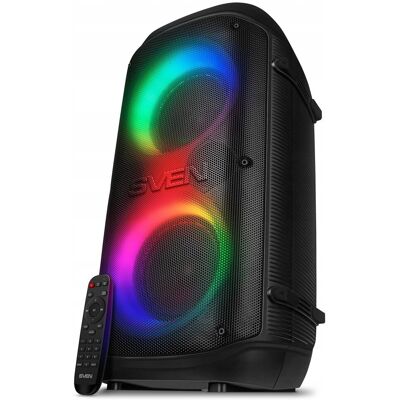 Czarny przenośny głośnik Bluetooth Sven PS-800 - Bluetooth, FM, USB, microSD, wyświetlacz LED, 100W Czarny przenośny głośnik Bluetooth Sven PS-800 - Bluetooth, FM, USB, microSD, wyświetlacz LED, 100W