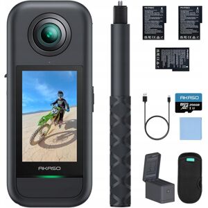 Zestaw AKASO Kamera sportowa z akcesoriami 360° 5,7 K 72 MP 256 GB Zestaw AKASO Kamera sportowa z akcesoriami 360° 5,7 K 72 MP 256 GB