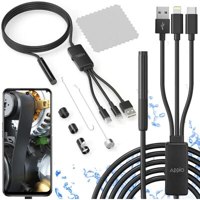 APPIO Kamera Endoskopowa Inspekcyjna 3m Led Usb 3w1 Do Telefonu Pc Full Hd 1080p APPIO Kamera Endoskopowa Inspekcyjna 3m Led Usb 3w1 Do Telefonu Pc Full Hd 1080p