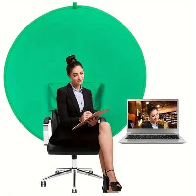 Microsoft Green Screen Przenośny Montowany na Fotel Okrągły Zielone Tło Streaming Microsoft Green Screen Przenośny Montowany na Fotel Okrągły Zielone Tło Streaming