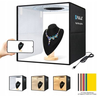 Puluz NAMIOT STÓŁ Bezcieniowy 40 x 40 cm LED 24W 6x TŁO Składany USB Mobilny 40cm Puluz NAMIOT STÓŁ Bezcieniowy 40 x 40 cm LED 24W 6x TŁO Składany USB Mobilny 40cm