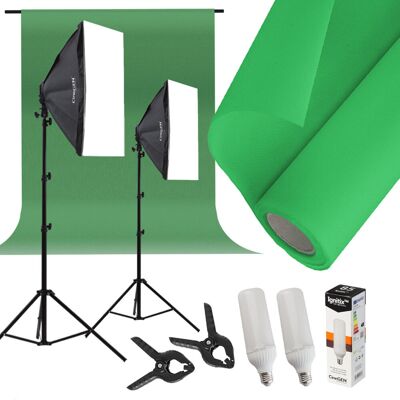 CineGEN Profesjonalny Zestaw do Studio Tło + Stelaż + 2x Lampa Softboxx 40x60cm 85W LED CineGEN Profesjonalny Zestaw do Studio Tło + Stelaż + 2x Lampa Softboxx 40x60cm 85W LED