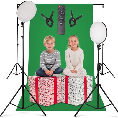 CineGEN Zestaw 2x Lampa Panelowa LED ENSO 330 + Zielone Tło Green Screen + Stelaż CineGEN Zestaw 2x Lampa Panelowa LED ENSO 330 + Zielone Tło Green Screen + Stelaż
