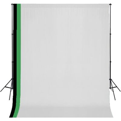 VidaXL Zestaw Fotograficzny Z 3 Tłami Z Bawełny I Ramą, 3 X 3 M VidaXL Zestaw Fotograficzny Z 3 Tłami Z Bawełny I Ramą, 3 X 3 M