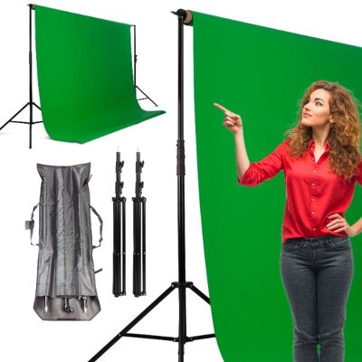 CineGEN Zestaw Tło Zielone Green Screen Kartonowe 2.72x10m + Stelaż CineGEN Zestaw Tło Zielone Green Screen Kartonowe 2.72x10m + Stelaż