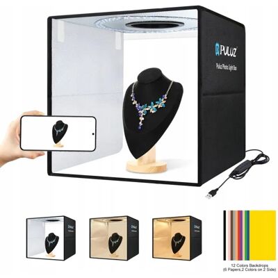 Puluz Namiot Stół Bezcieniowy 40 X 40 Cm Led 24w 6x Tło Składany Usb Mobilny 40cm Puluz Namiot Stół Bezcieniowy 40 X 40 Cm Led 24w 6x Tło Składany Usb Mobilny 40cm