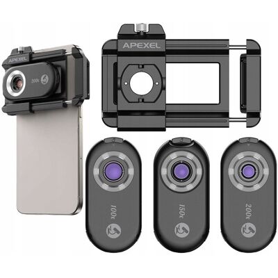 Apexel 3x Obiektyw Mikroskop Cyfrowy 200x 150x 100x Filtr Cpl Do Telefonu Telefon / Apl-ms3in1 Apexel 3x Obiektyw Mikroskop Cyfrowy 200x 150x 100x Filtr Cpl Do Telefonu Telefon / Apl-ms3in1