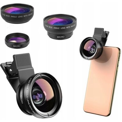 Apexel Zestaw 2w1 Obiektyw Filtr Makro 12.5x Oraz Wide Angle 0.45x Do Telefonu / Apl-0.45wm Apexel Zestaw 2w1 Obiektyw Filtr Makro 12.5x Oraz Wide Angle 0.45x Do Telefonu / Apl-0.45wm
