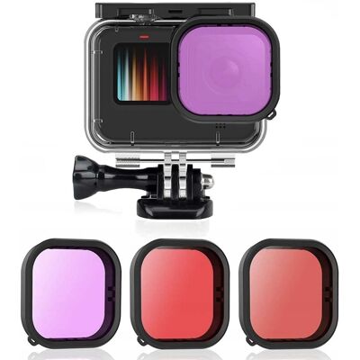 TELESIN Zestaw Obudowa Wodoszczelna 50m + Filtry Czerwone do GoPro Hero 9 Black TELESIN Zestaw Obudowa Wodoszczelna 50m + Filtry Czerwone do GoPro Hero 9 Black