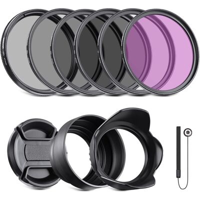 Zestaw filtrów NEEWER 67 mm ND2 ND4 ND8 UV FLD CPL z osłoną obiektywu Zestaw filtrów NEEWER 67 mm ND2 ND4 ND8 UV FLD CPL z osłoną obiektywu