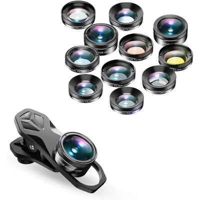 Apexel Zestaw Obiektywy Do Smartfona 3x Obiektyw 8x Filtr Apexel Zestaw Obiektywy Do Smartfona 3x Obiektyw 8x Filtr