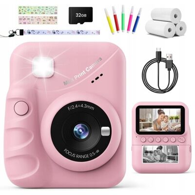 Bezmarkowe Aparat Błyskawiczny Dla Dzieci Cyfrowy 32GB Karta Papier Smycz Kabel USB Bezmarkowe Aparat Błyskawiczny Dla Dzieci Cyfrowy 32GB Karta Papier Smycz Kabel USB