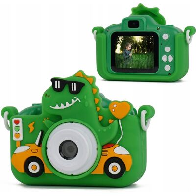 Aparat Cyfrowy 48mp Kamera 1080p Dla Dziecka 5x Gry Mp3 Xrec X2 / Dinozaur Zielony Aparat Cyfrowy 48mp Kamera 1080p Dla Dziecka 5x Gry Mp3 Xrec X2 / Dinozaur Zielony