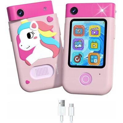 XREC Aparat Cyfrowy 48mp Kamera 1080p Dla Dziecka Gry Latarka Mp3 Budzik Telefon / Bls-i9 / Różowy Jednorożec XREC Aparat Cyfrowy 48mp Kamera 1080p Dla Dziecka Gry Latarka Mp3 Budzik Telefon / Bls-i9 / Różowy Jednorożec