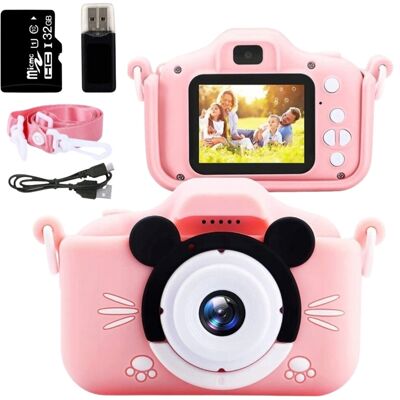 ZeeTech Aparat Cyfrowy Dla Dzieci, Bambino, Mickey z Kartą Pamięci 32GB, Różowy ZeeTech Aparat Cyfrowy Dla Dzieci, Bambino, Mickey z Kartą Pamięci 32GB, Różowy