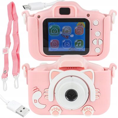 Lewer Aparat Cyfrowy Dla Dzieci Dziecka Fotograficzny Kotek 12Mpx + 4 Gry Lewer Aparat Cyfrowy Dla Dzieci Dziecka Fotograficzny Kotek 12Mpx + 4 Gry