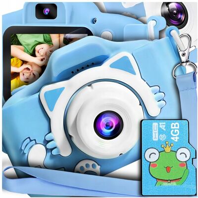 Inny producent APARAT CYFROWY DLA DZIECI Dziecka Fotograficzny NIEBIESKI KOTEK + KARTA 4GB Inny producent APARAT CYFROWY DLA DZIECI Dziecka Fotograficzny NIEBIESKI KOTEK + KARTA 4GB