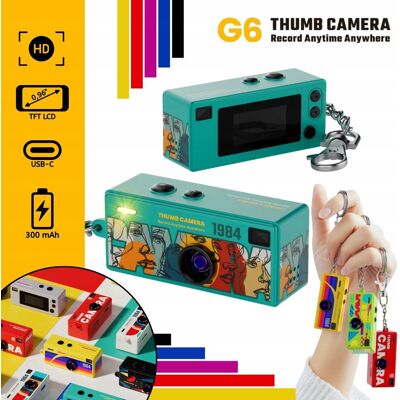 Inny producent Aparat Cyfrowy G6 Thumb Camera 'Blue Green' Keychain (5907972369515) Inny producent Aparat Cyfrowy G6 Thumb Camera 'Blue Green' Keychain (5907972369515)
