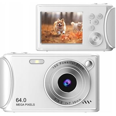 Aparat Cyfrowy Zdjęcia 64mp Filmy 4k / 30fps 18x Zoom Antishake / Xrec Q18 / Biały Aparat Cyfrowy Zdjęcia 64mp Filmy 4k / 30fps 18x Zoom Antishake / Xrec Q18 / Biały