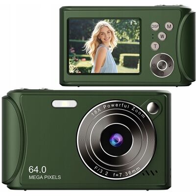 Aparat Cyfrowy Zdjęcia 64mp Filmy 4k / 30fps 18x Zoom Antishake / Xrec Q18 / Zielony Aparat Cyfrowy Zdjęcia 64mp Filmy 4k / 30fps 18x Zoom Antishake / Xrec Q18 / Zielony