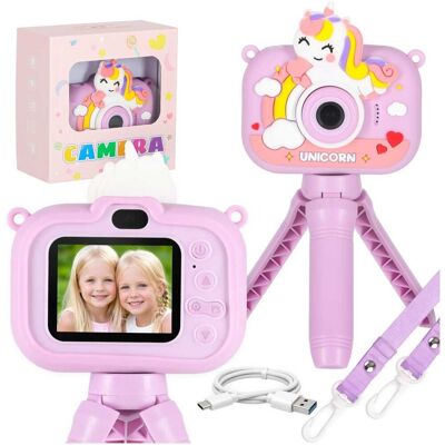 Inny producent Aparat fotograficzny cyfrowy dla dzieci na statywie jednorożec fioletowy Inny producent Aparat fotograficzny cyfrowy dla dzieci na statywie jednorożec fioletowy