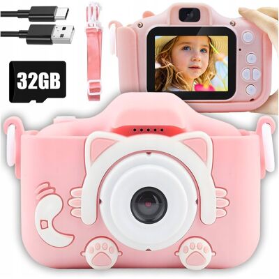Inny producent APARAT FOTOGRAFICZNY DLA DZIECI PODWÓJNY SELFIE KOTEK 40 MPX KARTA PAMIĘCI Inny producent APARAT FOTOGRAFICZNY DLA DZIECI PODWÓJNY SELFIE KOTEK 40 MPX KARTA PAMIĘCI