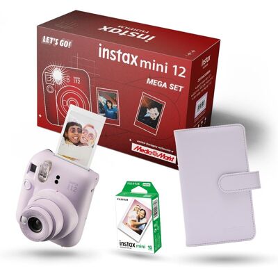 Aparat Fujifilm Instax Mini 12 Mega Set (Album + Wkłady) Fioletowy Aparat Fujifilm Instax Mini 12 Mega Set (Album + Wkłady) Fioletowy
