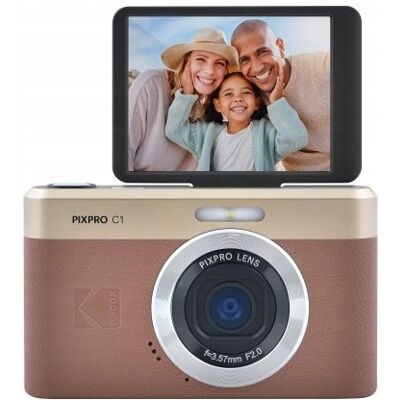 Aparat Kodak Pixpro C1 Brązowy 13mpix, 4x Zoom + Karta 16gb Aparat Kodak Pixpro C1 Brązowy 13mpix, 4x Zoom + Karta 16gb