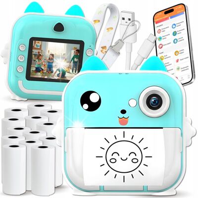 Inny producent Aparat Natychmiastowy Cyfrowy Dla Dzieci Drukuś Mini Drukarka + 13 Rolek Inny producent Aparat Natychmiastowy Cyfrowy Dla Dzieci Drukuś Mini Drukarka + 13 Rolek