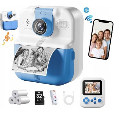 XREC Aparat Natychmiastowy Dla Dzieci Cyfrowy Mp3 Gry Druk Telefon Obiektyw 180s / P02 Niebieski XREC Aparat Natychmiastowy Dla Dzieci Cyfrowy Mp3 Gry Druk Telefon Obiektyw 180s / P02 Niebieski