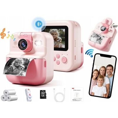 XREC Aparat Natychmiastowy Dla Dzieci Cyfrowy Mp3 Gry Druk Telefon Obiektyw 180s / P02 Różowy XREC Aparat Natychmiastowy Dla Dzieci Cyfrowy Mp3 Gry Druk Telefon Obiektyw 180s / P02 Różowy