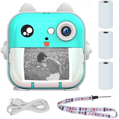 Inny producent KingSzop Aparat Natychmiastowy Dla Dzieci Z Drukarką + 8 rolek GRY Bluetooth Miętowy Inny producent KingSzop Aparat Natychmiastowy Dla Dzieci Z Drukarką + 8 rolek GRY Bluetooth Miętowy
