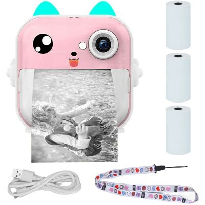 Inny producent KingSzop Aparat Natychmiastowy Dla Dzieci Z Drukarką + 8 rolek GRY Bluetooth Różowy Inny producent KingSzop Aparat Natychmiastowy Dla Dzieci Z Drukarką + 8 rolek GRY Bluetooth Różowy