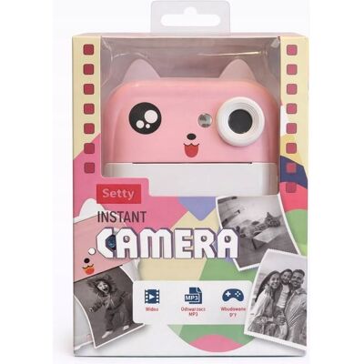 Aparat Natychmiastowy Różowy Kotek Dla Dzieci termiczny papier RGB SETTY Aparat Natychmiastowy Różowy Kotek Dla Dzieci termiczny papier RGB SETTY