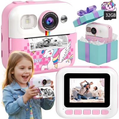SMX Aparat Różowy NATYCHMIASTOWY dla Dzieci z MINI Drukarką Kartą Pamięci 32GB SMX Aparat Różowy NATYCHMIASTOWY dla Dzieci z MINI Drukarką Kartą Pamięci 32GB