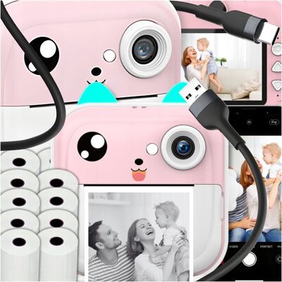 Domiplay 3.0 różowy Aparat Natychmiastowy MINI DRUKARKA TERMICZNA +5 szt. Rolek Domiplay 3.0 różowy Aparat Natychmiastowy MINI DRUKARKA TERMICZNA +5 szt. Rolek