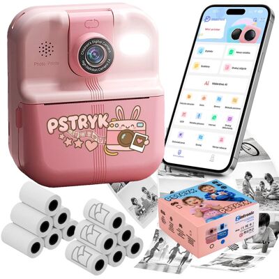 Kreatywna Mini Kamera dla Dzieci z Natychmiastowym Drukiem – PSTRYK! Zintronic DTP02RV1-Z (różowy) Kreatywna Mini Kamera dla Dzieci z Natychmiastowym Drukiem – PSTRYK! Zintronic DTP02RV1-Z (różowy)