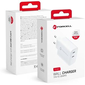 Inny producent Forcell Ładowarka Sieciowa - 3A 35W z dwoma portami USB typ C i funkcją ładowania PD i QC 4.0